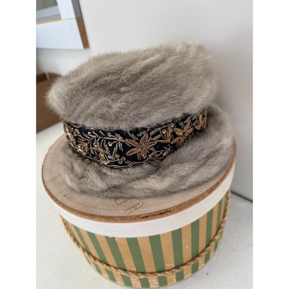 Vtg Cerulean Brand Emba Natural Blue Mutation Mink Gray Gold Silver Embroidery main image 9